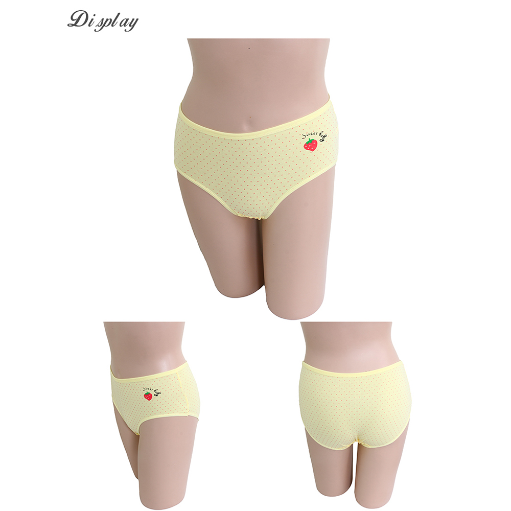 草莓點點棉質三角褲 3件組(隨機色)