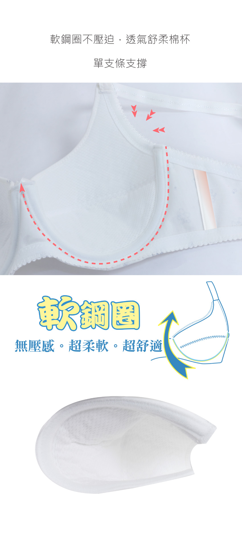 快樂狗狗少女內衣(軟鋼圈)(灰)BCD