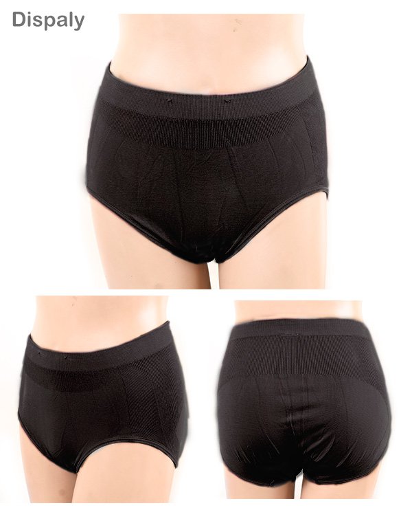 《莫代爾竹炭纖維》一體成型高腰三角褲(黑)