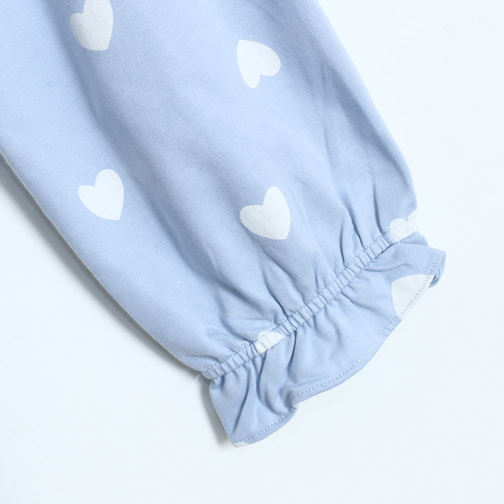 愛心滿屋 柔軟舒眠棉質 睡衣睡褲成套組(藍色)