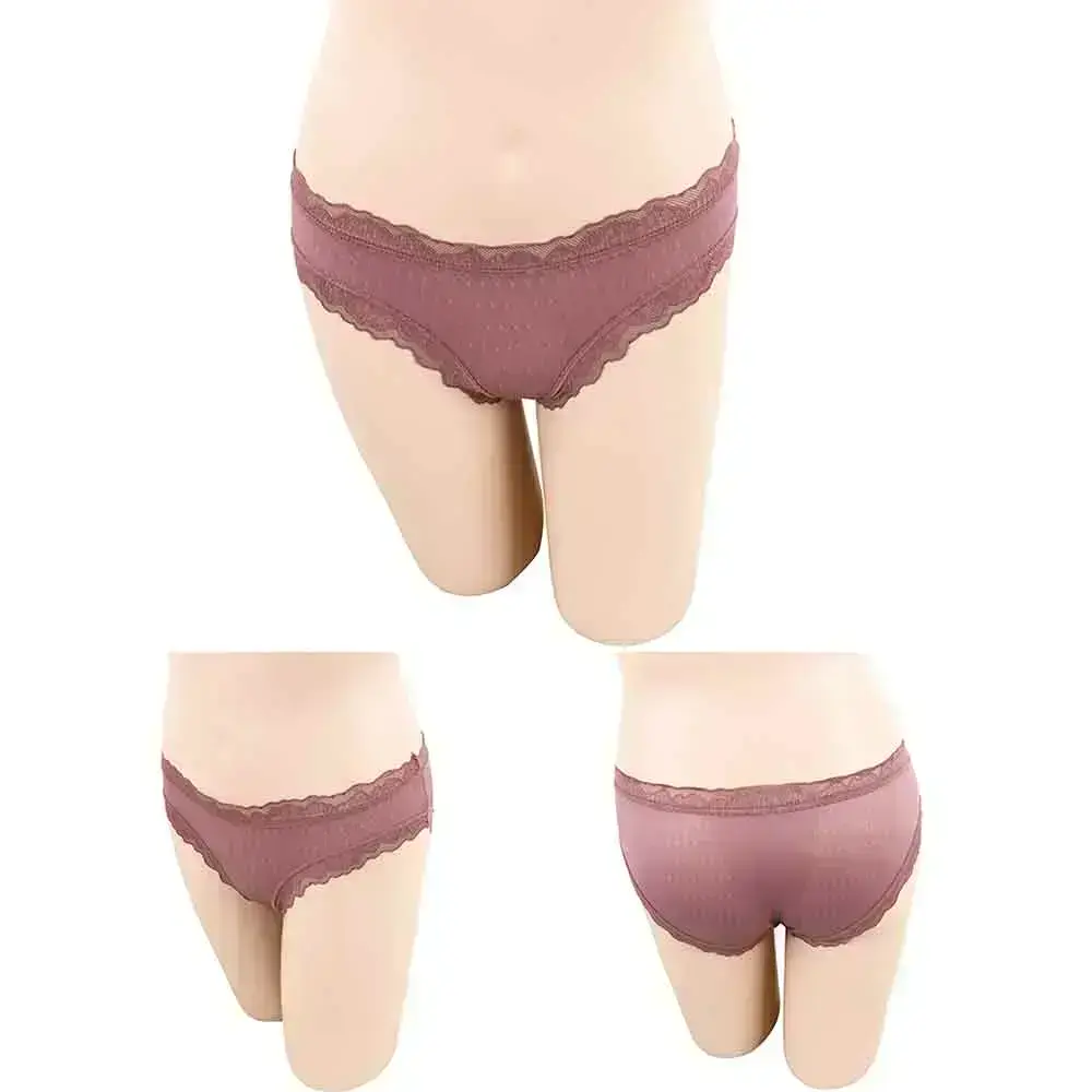 優雅芭蕾 舒柔蕾絲貼身褲 3件組(隨機色)