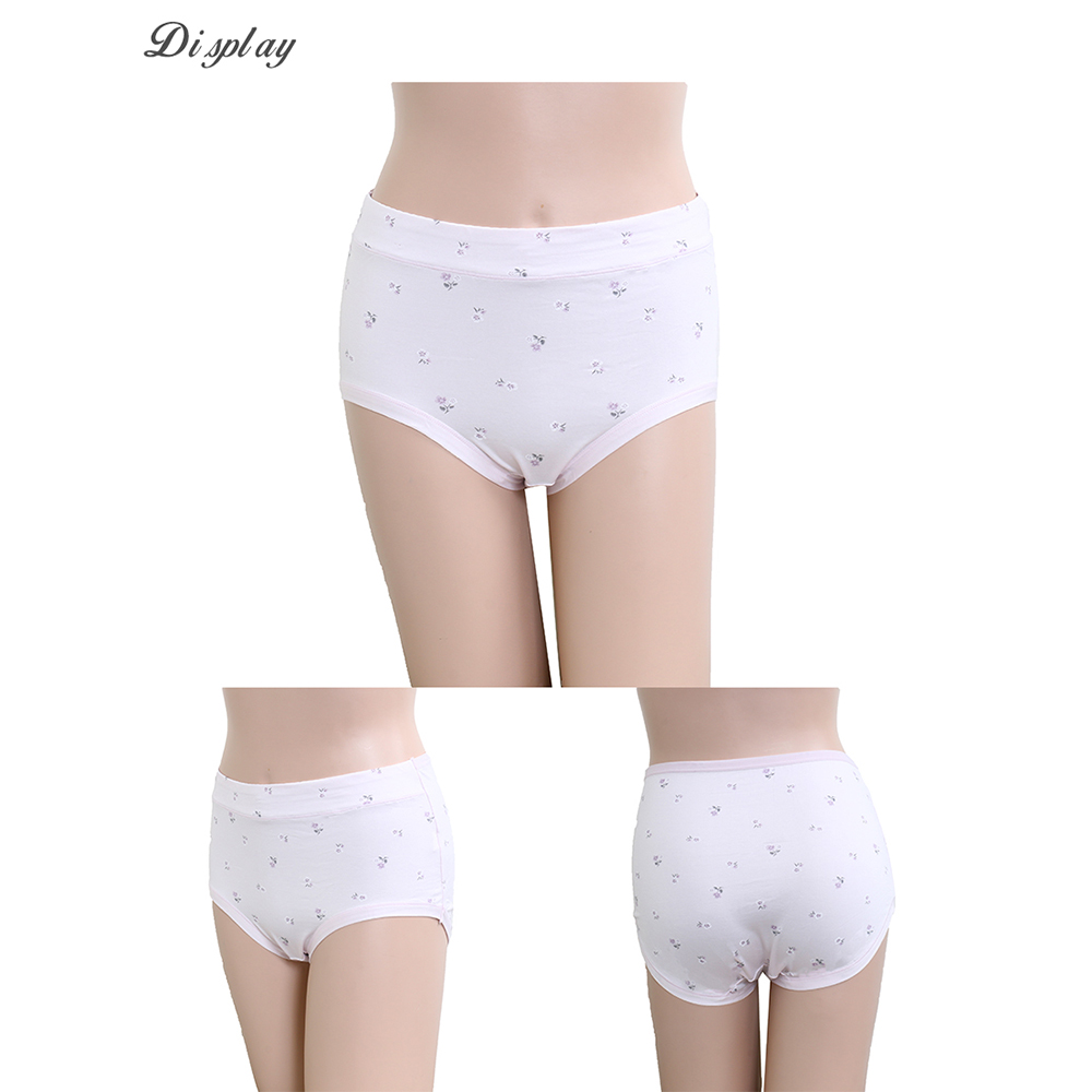 石墨烯 舒柔中腰小花三角褲 3件組(隨機色)