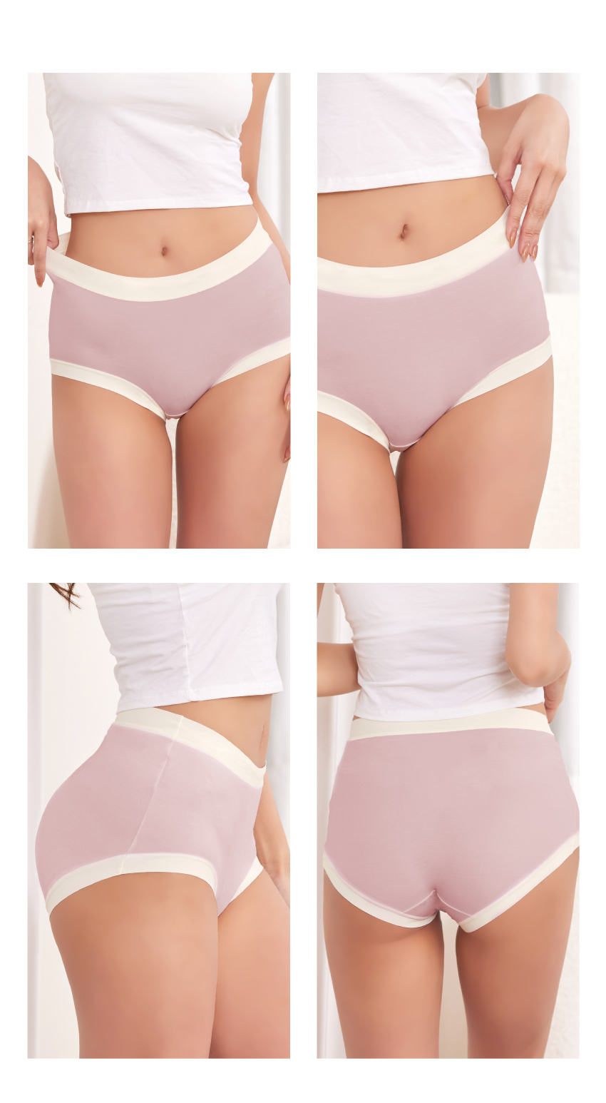 蠶絲莫代爾  絲滑無痕 中腰平口褲(紫)