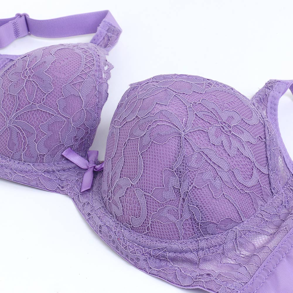 花芯 軟鋼圈 深V低脊心包覆機能型內衣C罩杯(藍)