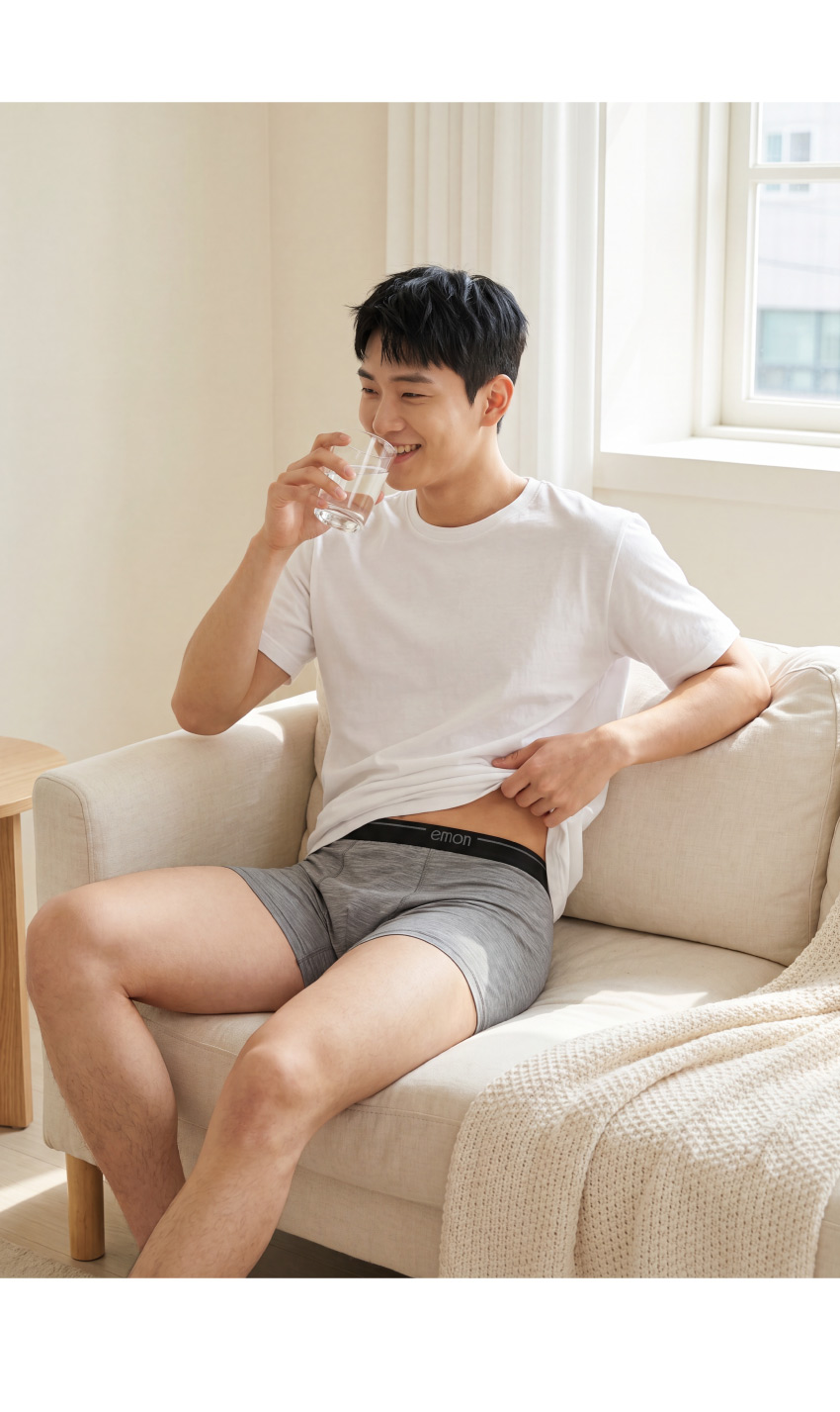 雲彩紗 舒柔男平口褲(灰)