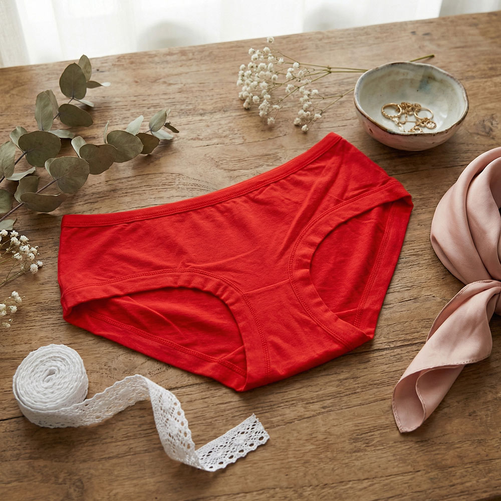 素面低腰三角褲3件組(紅)M-Q