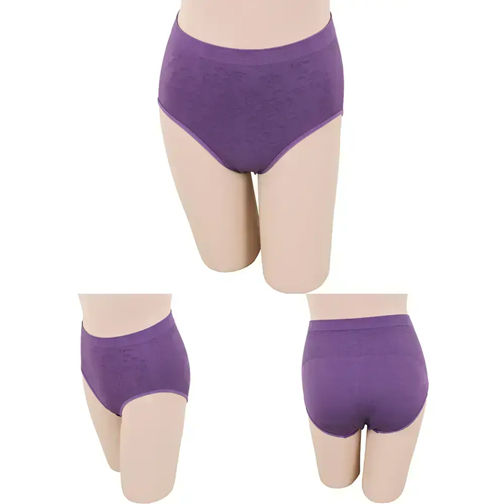 《竹炭．無縫》一體成型中腰三角褲(深紫)