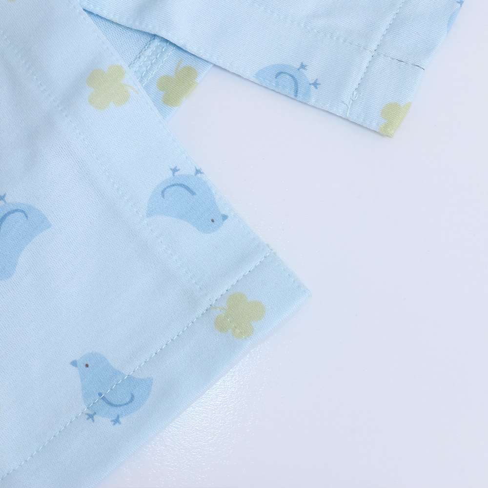 萌感小雞 柔軟舒眠棉質 睡衣睡褲成套組(藍色)