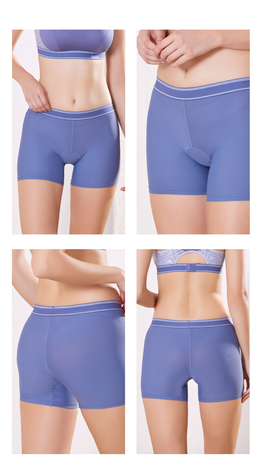 石墨烯 透氣 運動中腰平口褲(銀河紫)