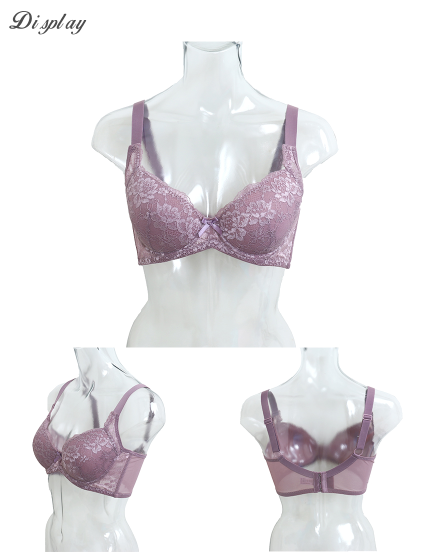 花柔 軟鋼圈 深V低脊心包覆機能型內衣C罩杯(芋紫色)