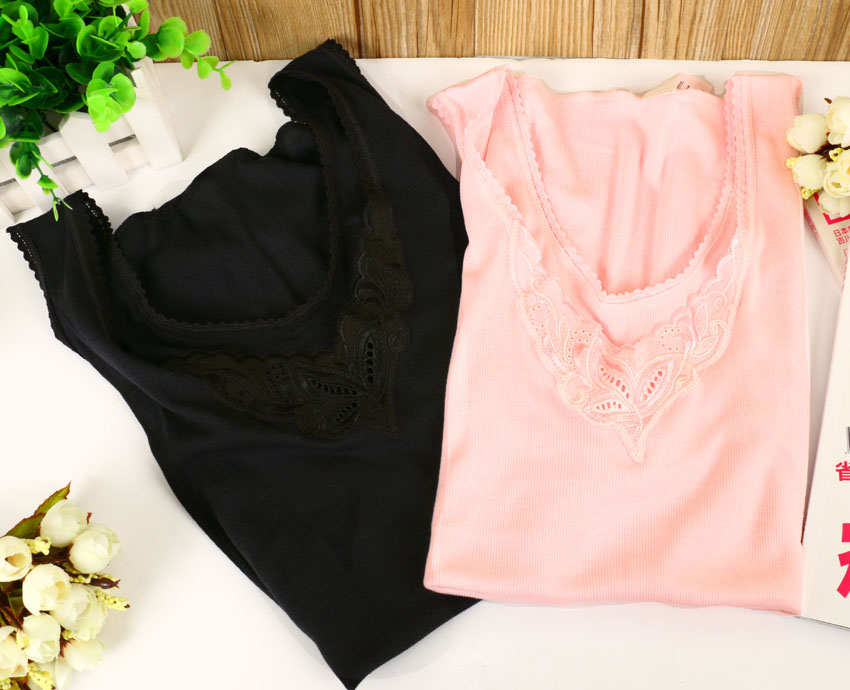 精緻花寬版背心(香檳) 台灣製