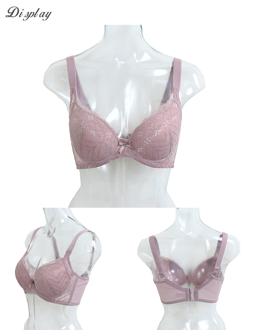 花語 軟鋼圈 深V低脊心包覆機能型內衣D罩杯(豆沙色)