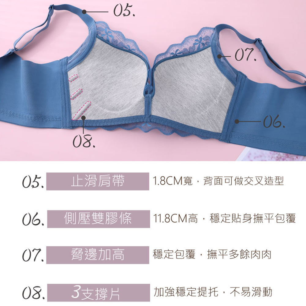 微醺羅曼史 花紗 無鋼圈機能型內衣(黑)