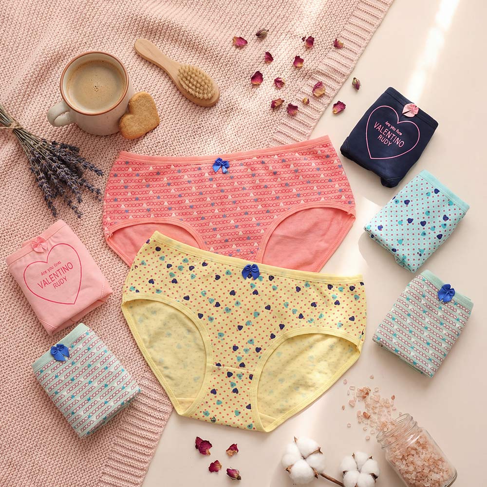 甜美愛心棉質三角褲 3件組(隨機色)