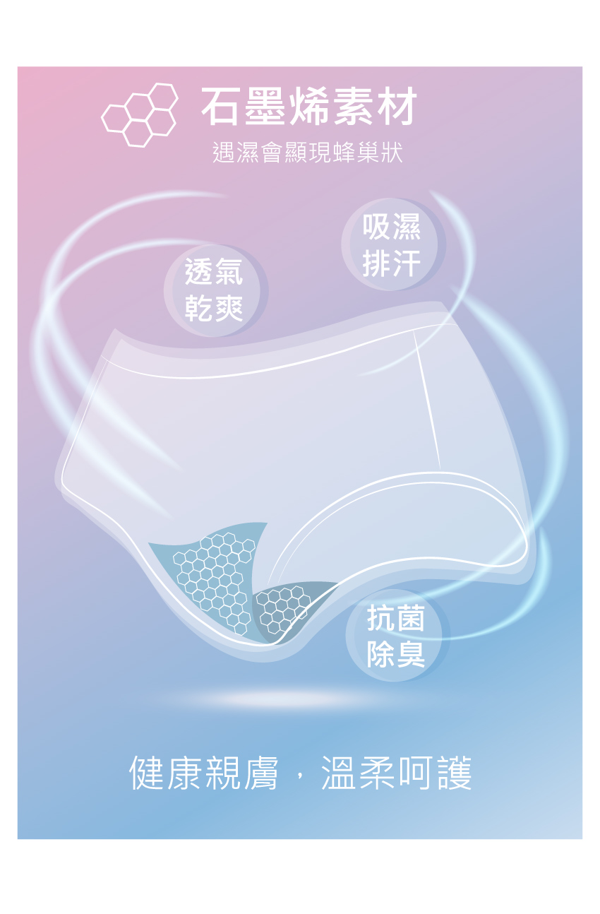 黛薇蔓夜 中腰 石墨烯無痕三角褲 (隨機色) 3件組 加大碼