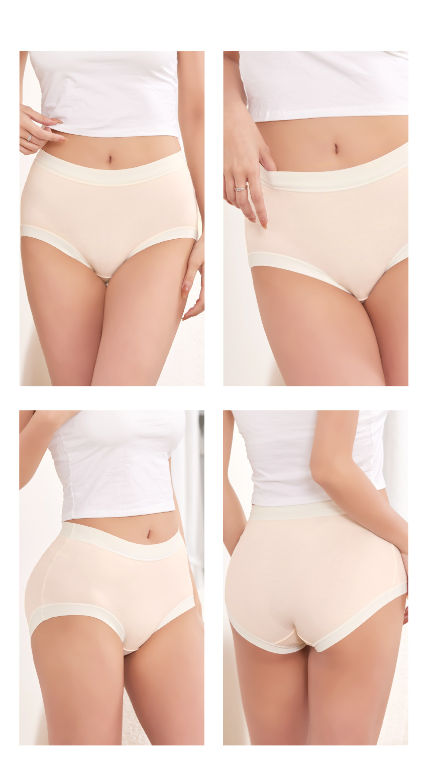 蠶絲莫代爾  絲滑無痕 中腰平口褲(膚)