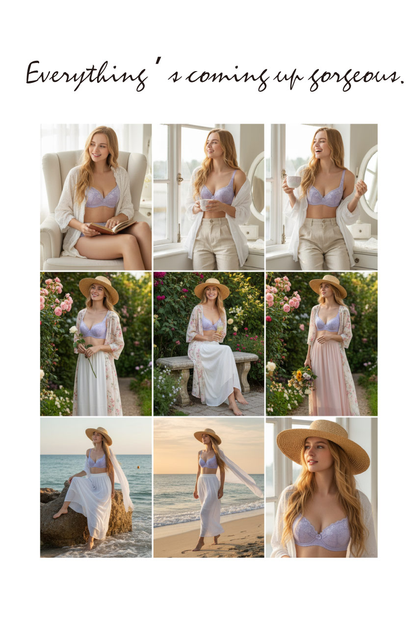 花見夢境 深V系列內衣CD罩杯(紫)