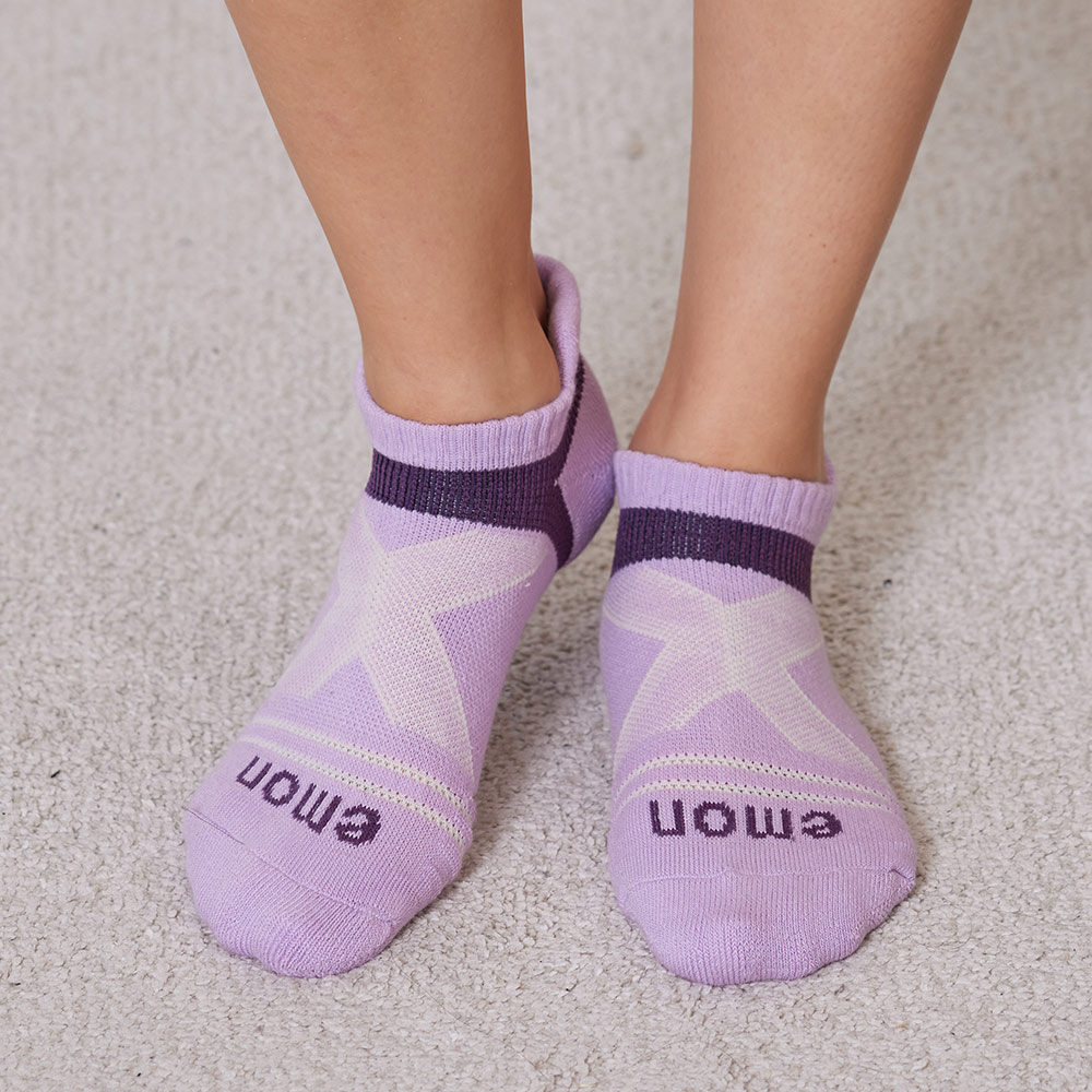 全方位護足 足弓加強 輕機能氣墊襪(紫)