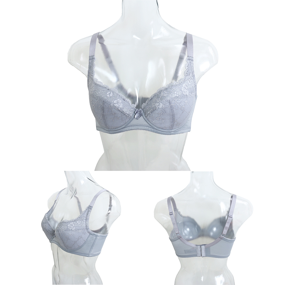 祕密花園．綻放 深V系列內衣BCD罩杯(銀灰色)