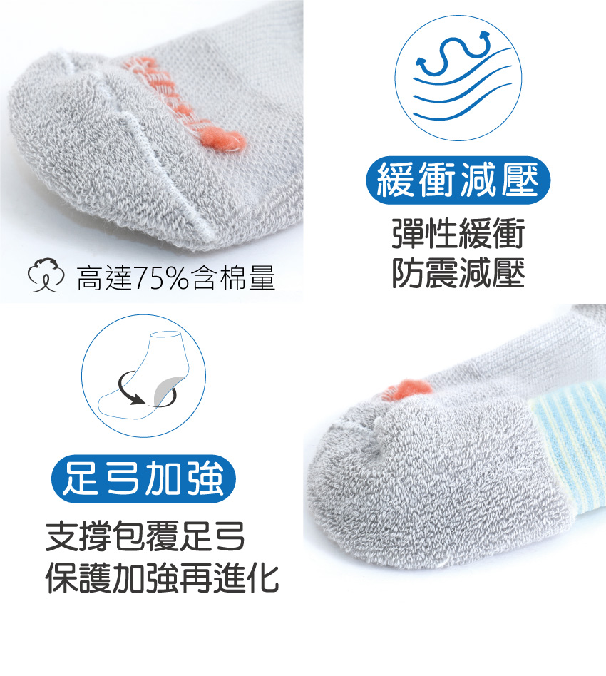 隱形 涼爽 純棉機能襪(粉)
