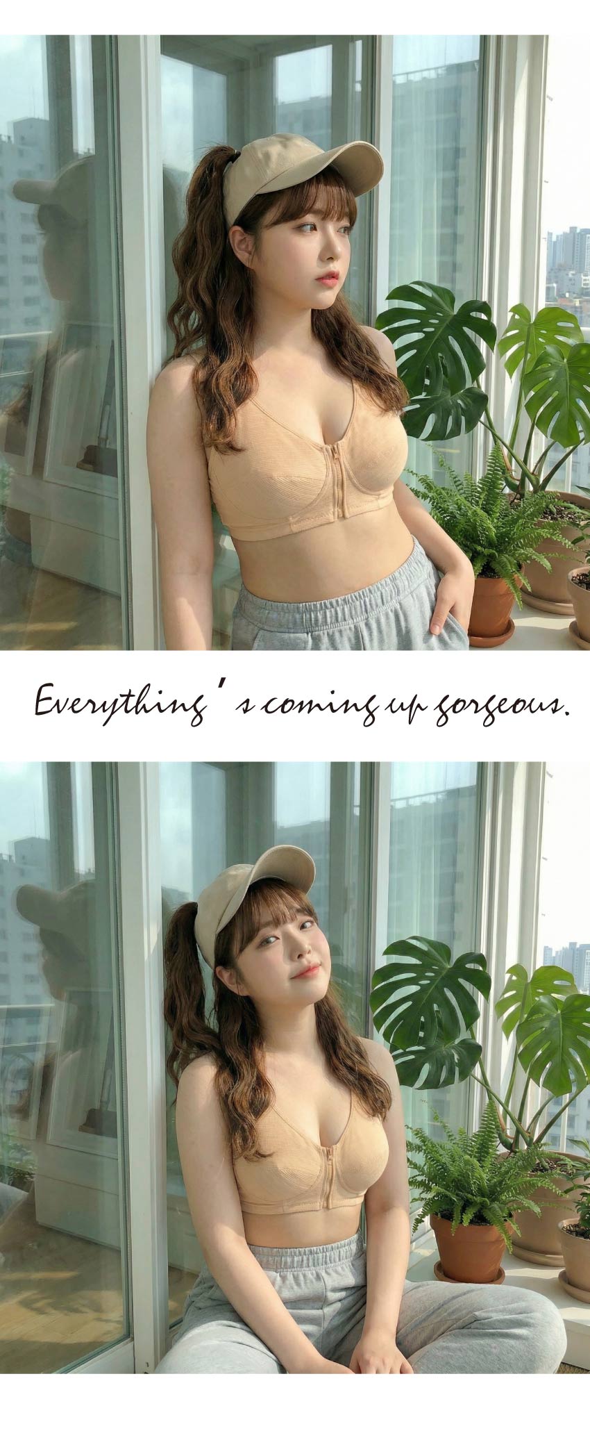 前開式拉鍊 絲棉透氣內衣 38-46 CD罩杯(膚)