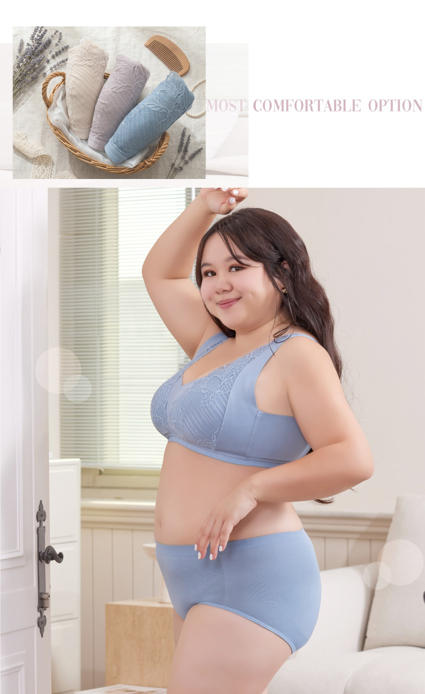 超細莫代爾 蠶絲蛋白 無痕無鋼圈內衣ABCD罩杯(灰藍色)