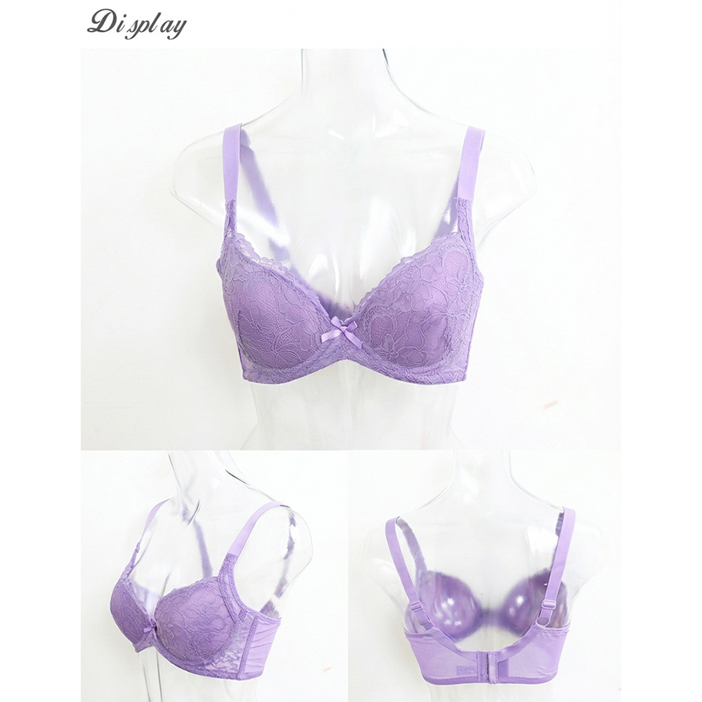 花芯 軟鋼圈 深V低脊心包覆機能型內衣C罩杯(紫)