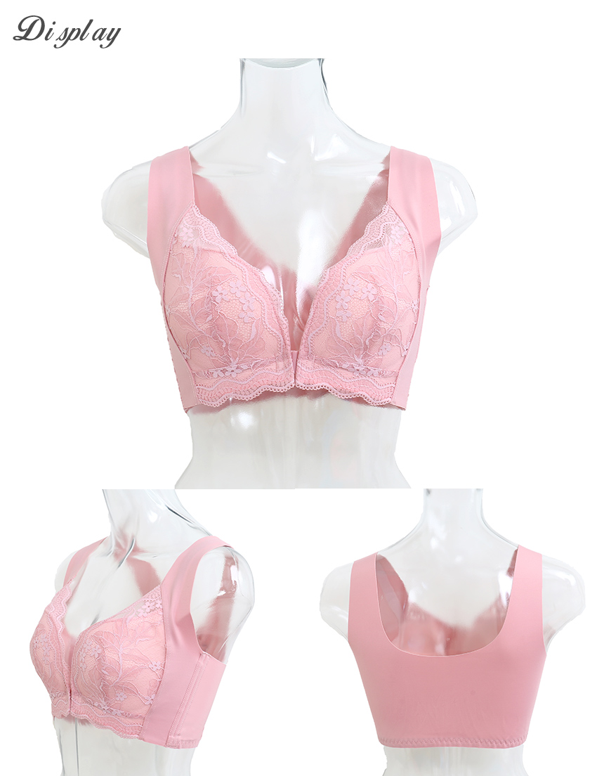 花甜禮夏 前扣無痕無鋼圈舒柔內衣(花漾粉)36-44