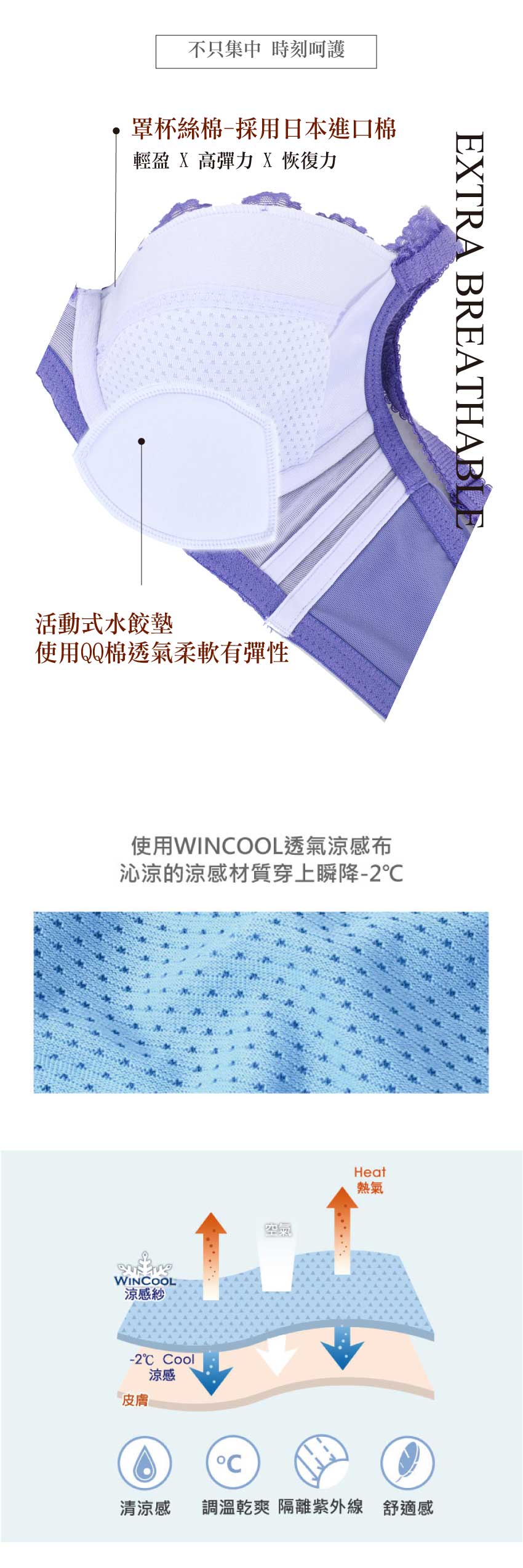 4D雙層旋轉減壓  冰絲涼感 天使棉機能降溫內衣BCDE罩杯(玫瑰粉)