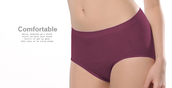 《竹炭．無縫》一體成型中腰三角褲(葡萄紫)