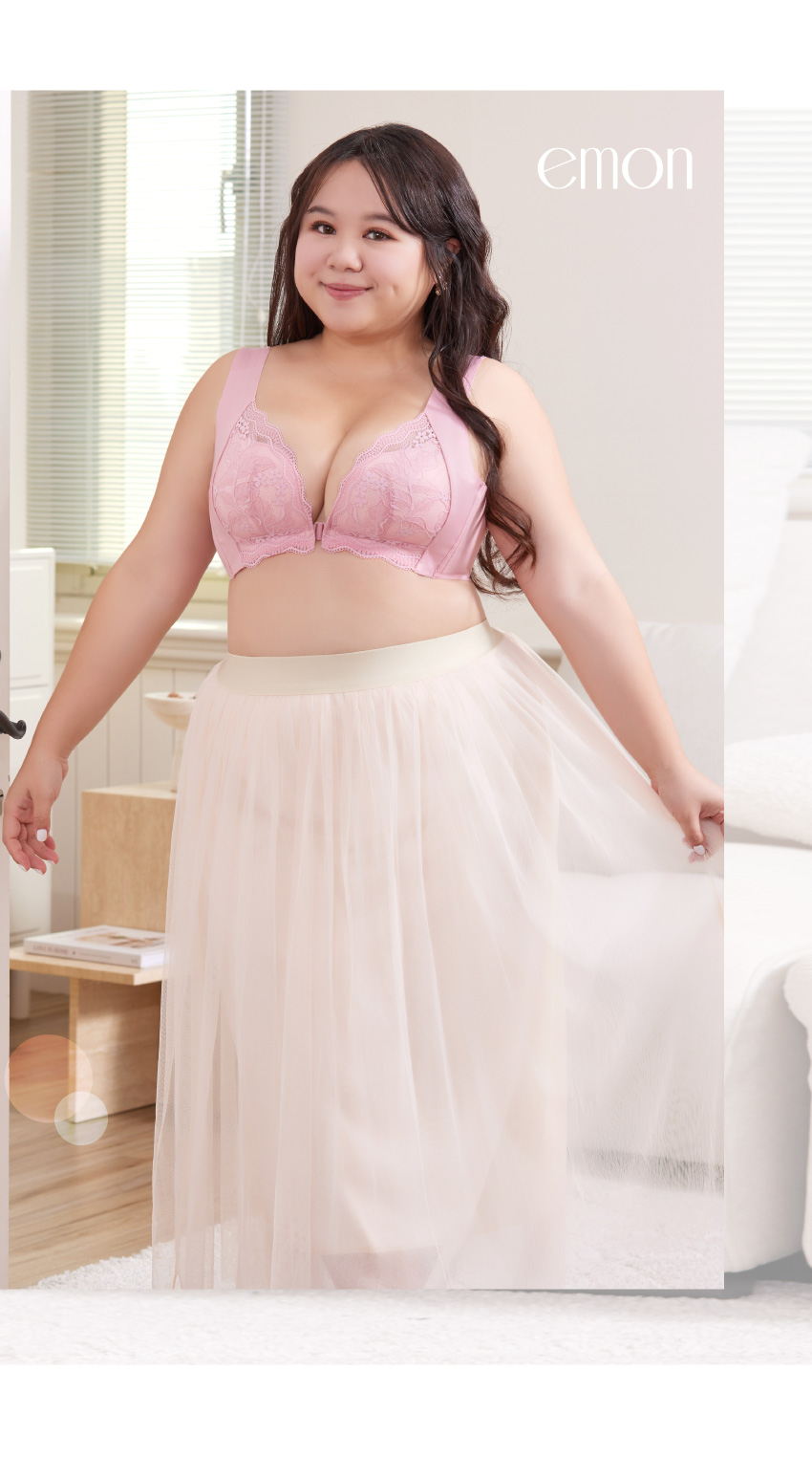 花甜禮夏 前扣無痕無鋼圈舒柔內衣(花漾粉)36-44