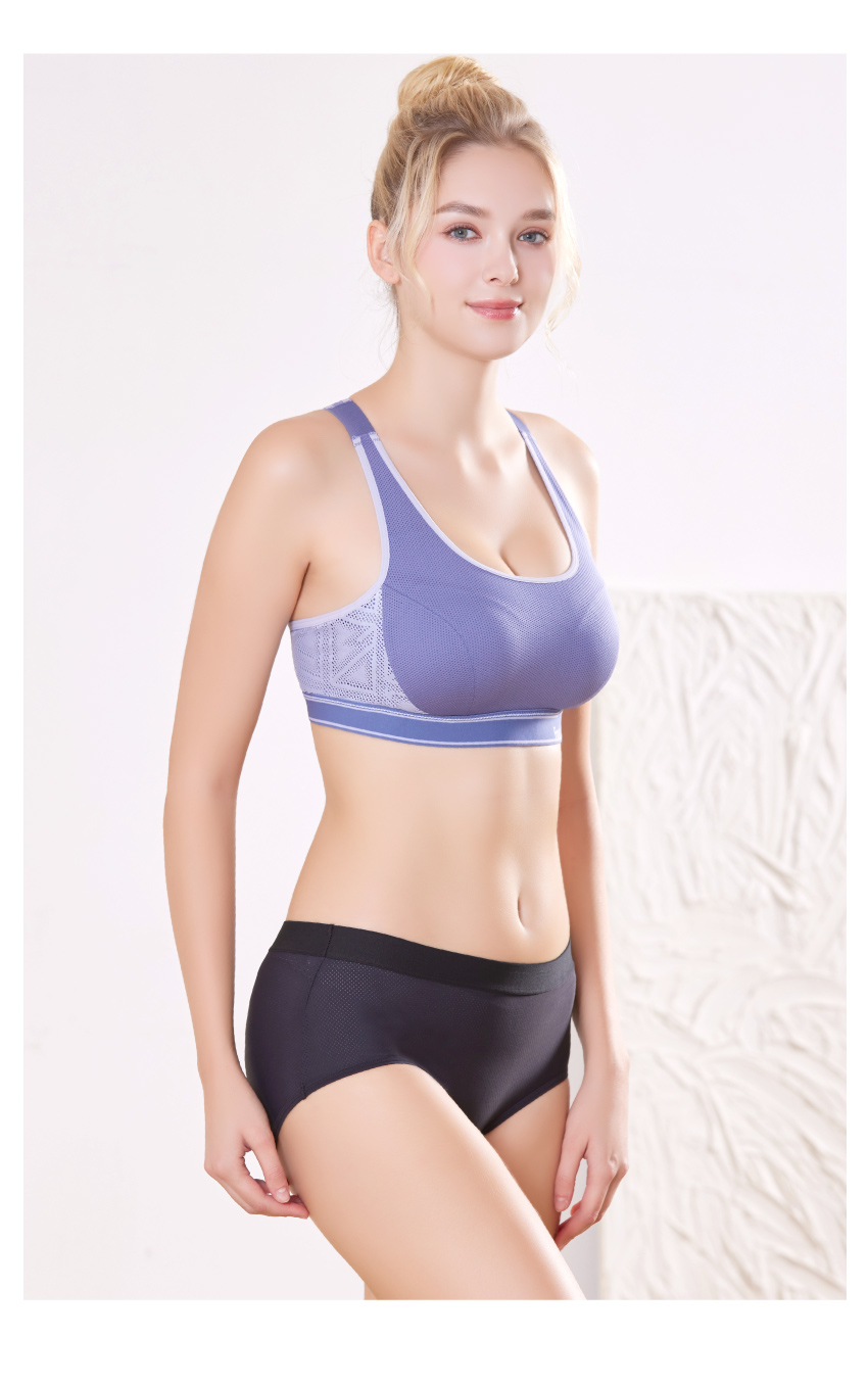 石墨烯 透氣 運動中腰三角褲(個性黑)