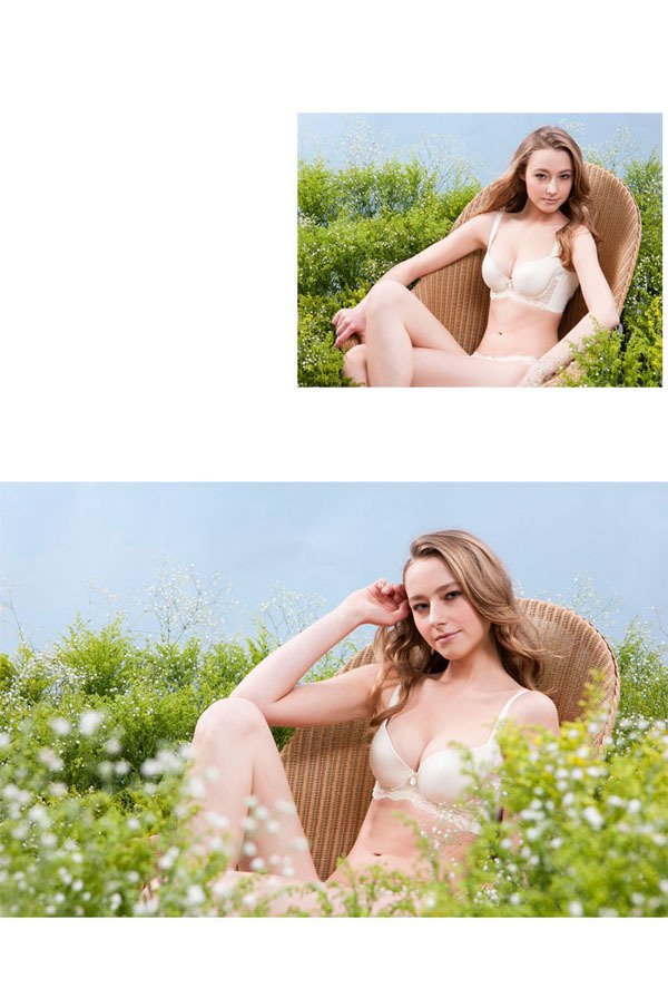 《零碼出清》嬉遊花間．輕感無痕竹炭內衣 (米黃)36-38B