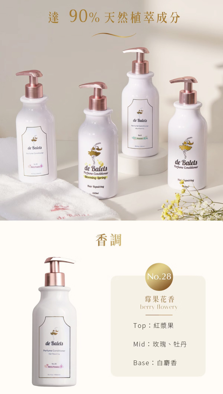 小白粉 SPA級香水修復護髮素-莓果花香 450ml