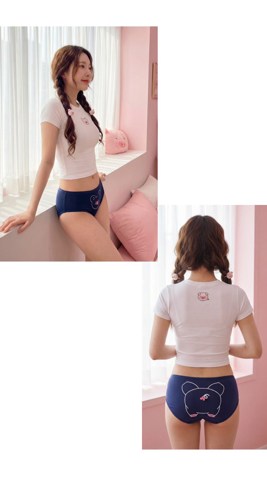 萌寵小豬 棉質三角褲 3件組(隨機色)