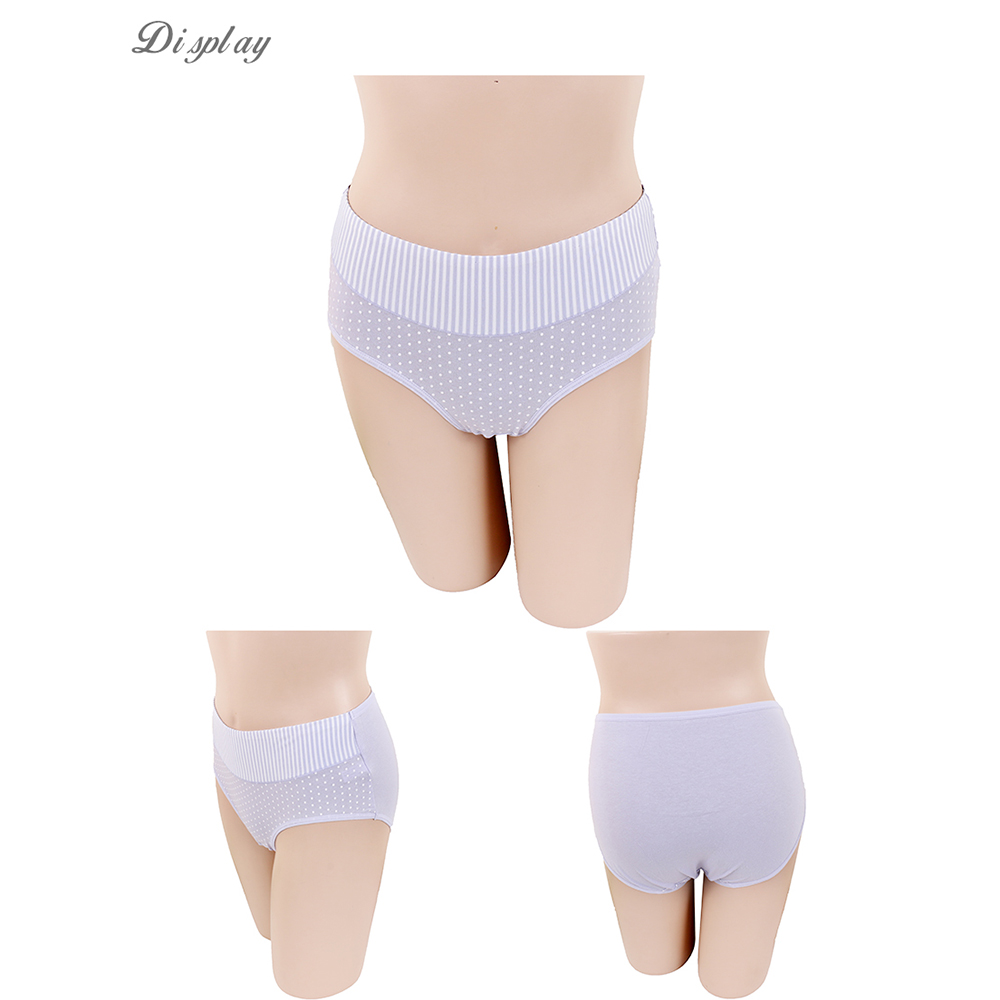 條紋點點 中低腰純棉貼身褲3件組(隨機色)XL