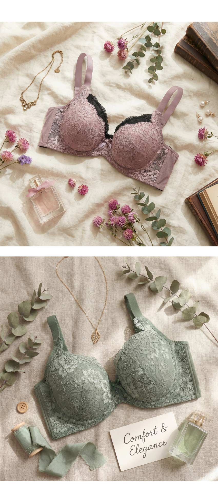 花柔 軟鋼圈 深V低脊心包覆機能型內衣C罩杯(芋紫色)