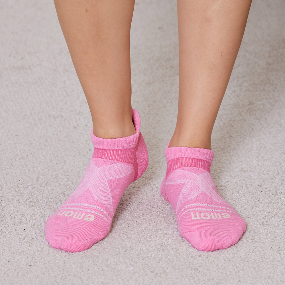 全方位護足 足弓加強 輕機能氣墊襪(粉)