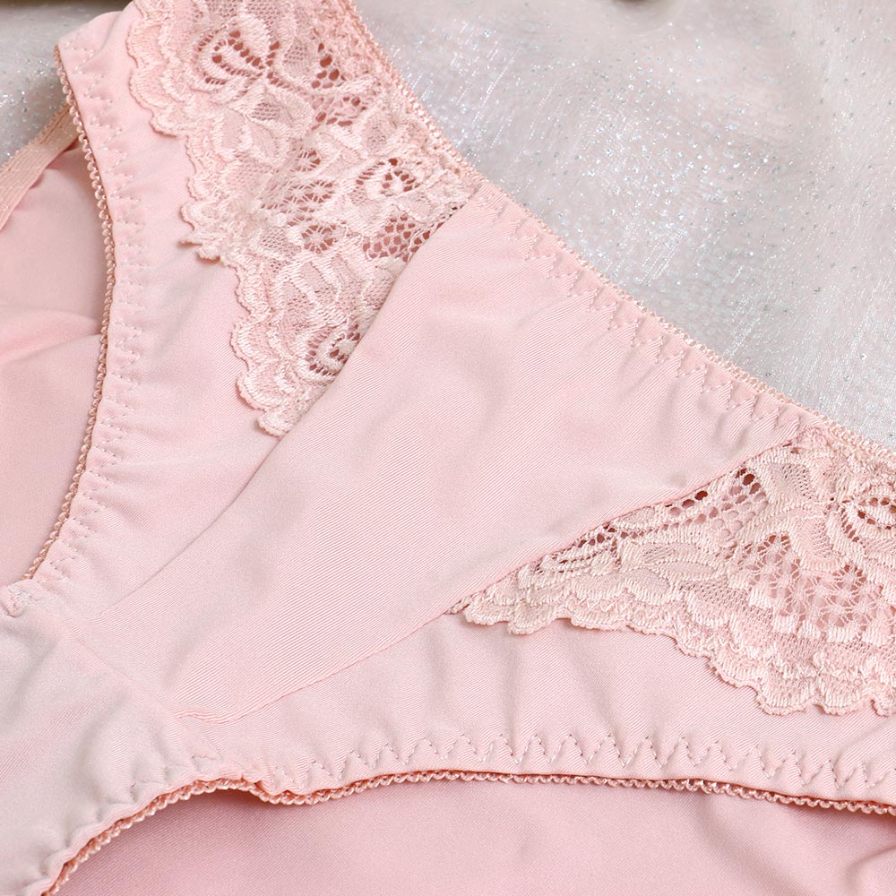 牛奶絲杯型微性感蕾絲 三角褲 3件組(隨機色)