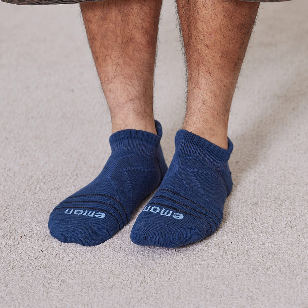 全方位護足 足弓加強 輕機能氣墊襪(藍)