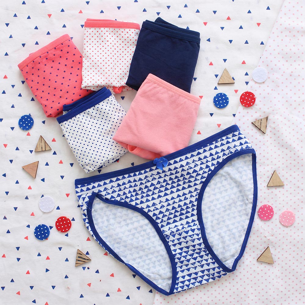 幾何點點棉質貼身褲 3件組(隨機色)