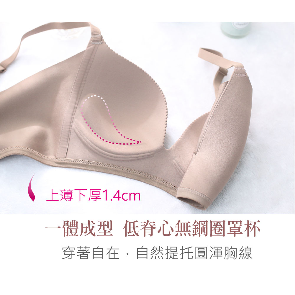輕時尚 無鋼圈無痕低脊心內衣(灰藍色)