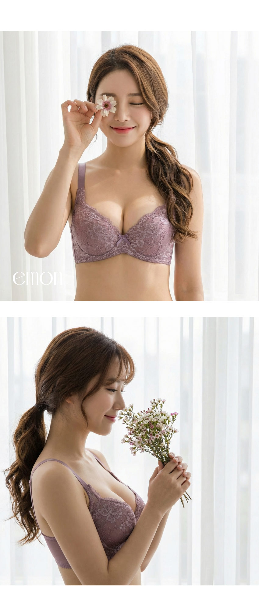 花柔 軟鋼圈 深V低脊心包覆機能型內衣C罩杯(芋紫色)