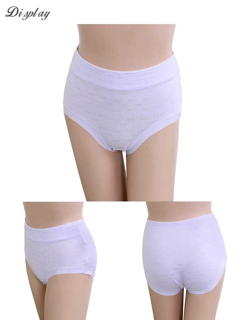 中腰 抑菌 蝴蝶結緹花貼身褲 (隨機色) 3件組