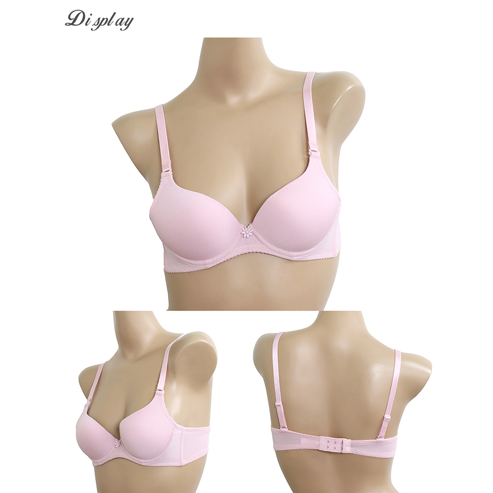 MIT台灣製 極簡 素面格紋 透氣 低脊心內衣(粉晶)BC罩杯