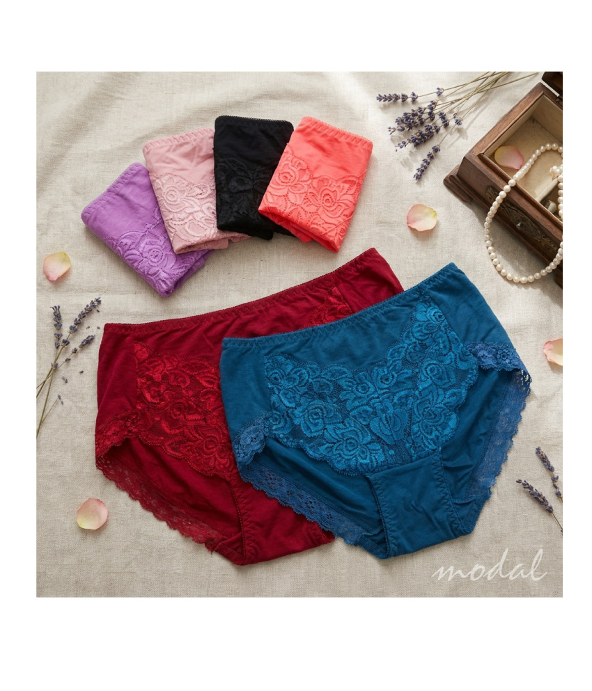 MIT台灣製 蕾絲中低腰美臀三角褲(隨機色)