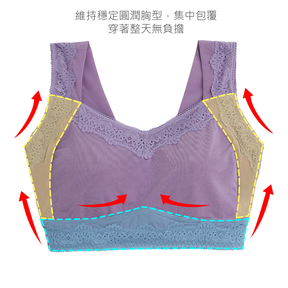 24H透氣睡眠竹炭無鋼圈內衣 M.L.XL.2XL(黑)