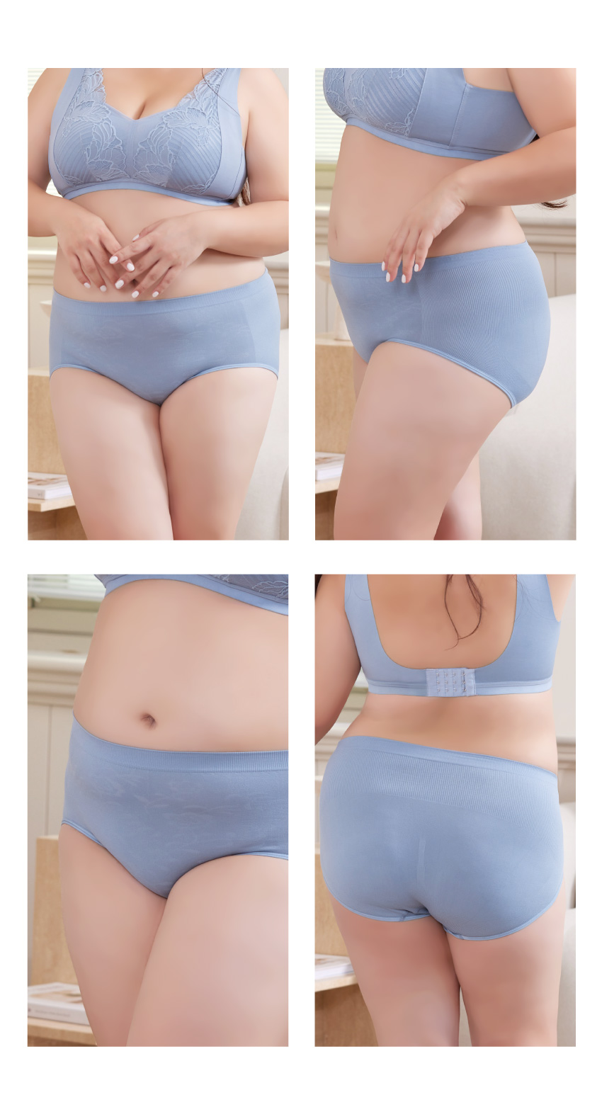 《竹炭．無縫》一體成型中腰三角褲(灰藍色)