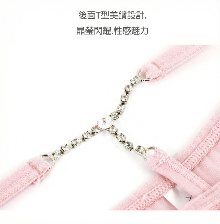 T型美鑽 性感透膚低腰三角褲3件組(隨機色)