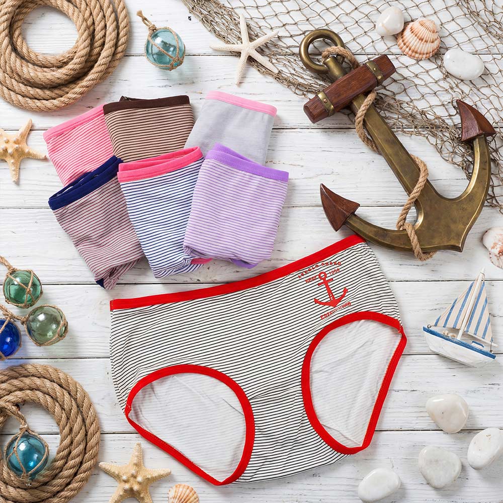 繽紛少女貼身三角褲 12件組(隨機款 隨機色)